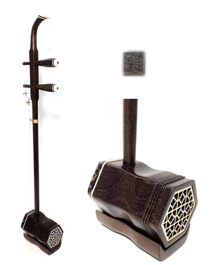 Lecui Chinese Wenge Wood Erhu 2-string Violin Fiddle Musical Instrument + EVA Hard Case LC500
