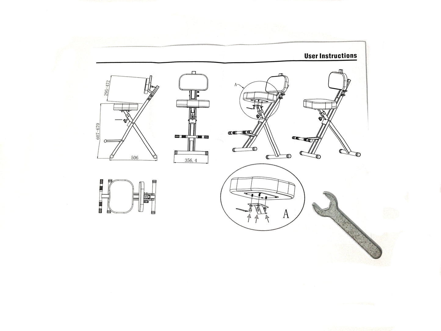 Haze KB015 Foldable Guitarist Stool w/Footrest and Backrest