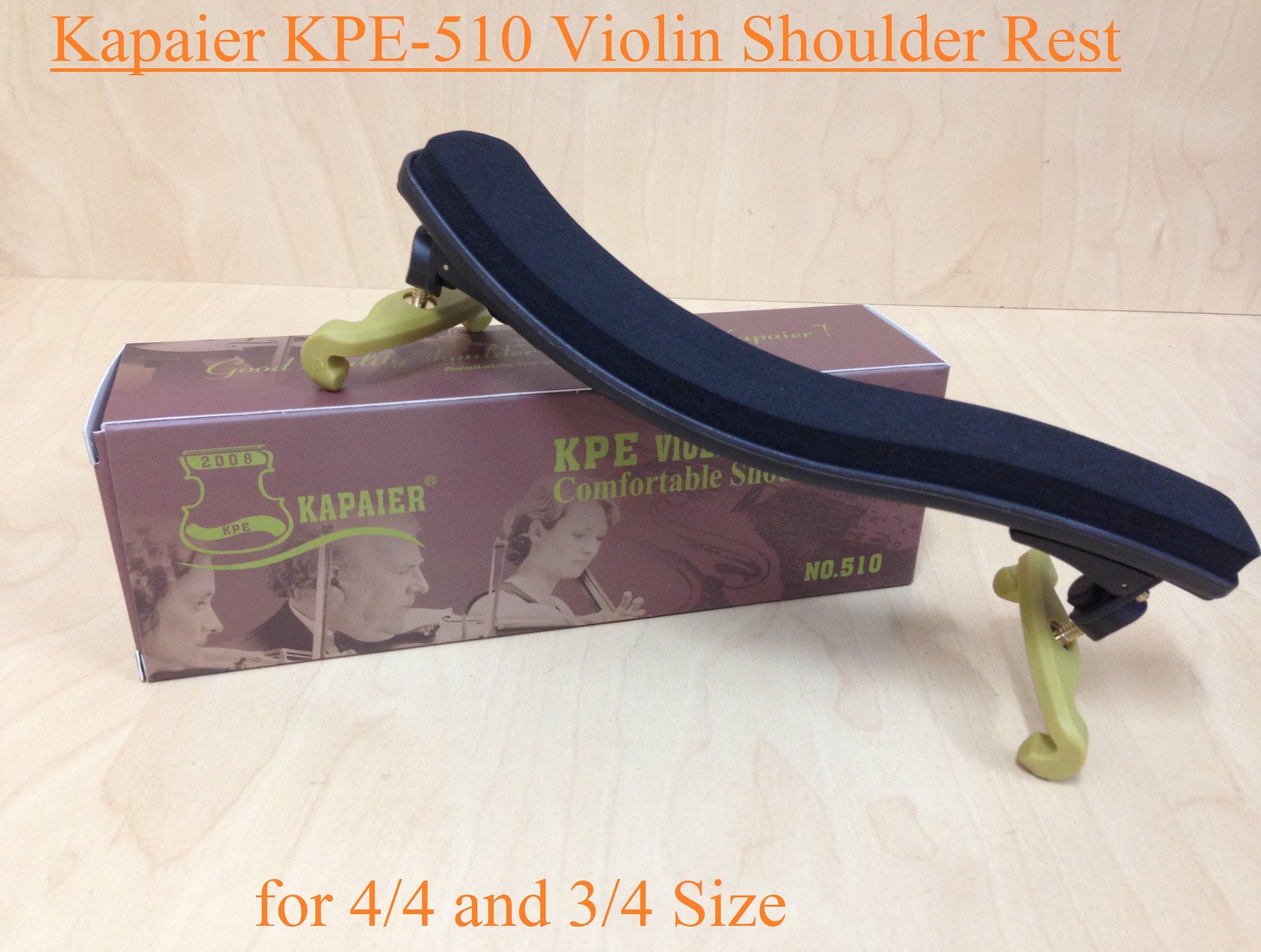 Kapaier KPE510NO301 Economy Model Violin Adjustable Shoulder Rest - 4/4, 3/4 with Rosin