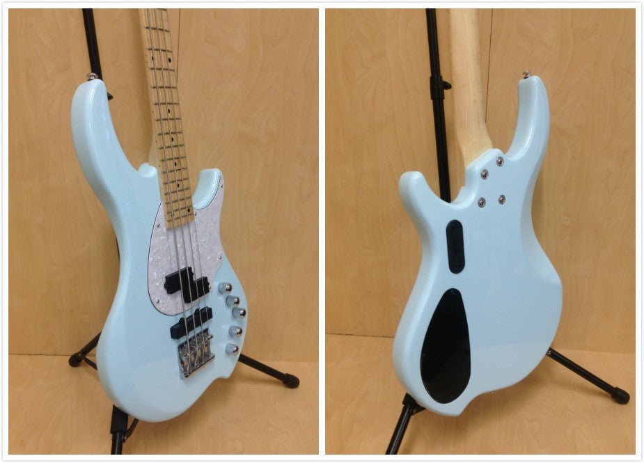 Haze Single-Coil Solid White Poplar Hybrid Electric Bass Guitar - Blue HYBRID4PJ