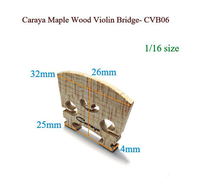 Caraya CVB06 Maple Wood Violin Bridge - 4/4, 3/4, 1/2, 1/4, 1/8, 1/16