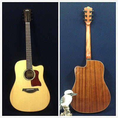 Gosila CS801210CEQ Solid Spruce Top Fishman Pickup/Tuner Cutaway Acoustic Guitar - Natural