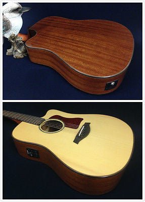 Gosila CS801210CEQ Solid Spruce Top Fishman Pickup/Tuner Cutaway Acoustic Guitar - Natural