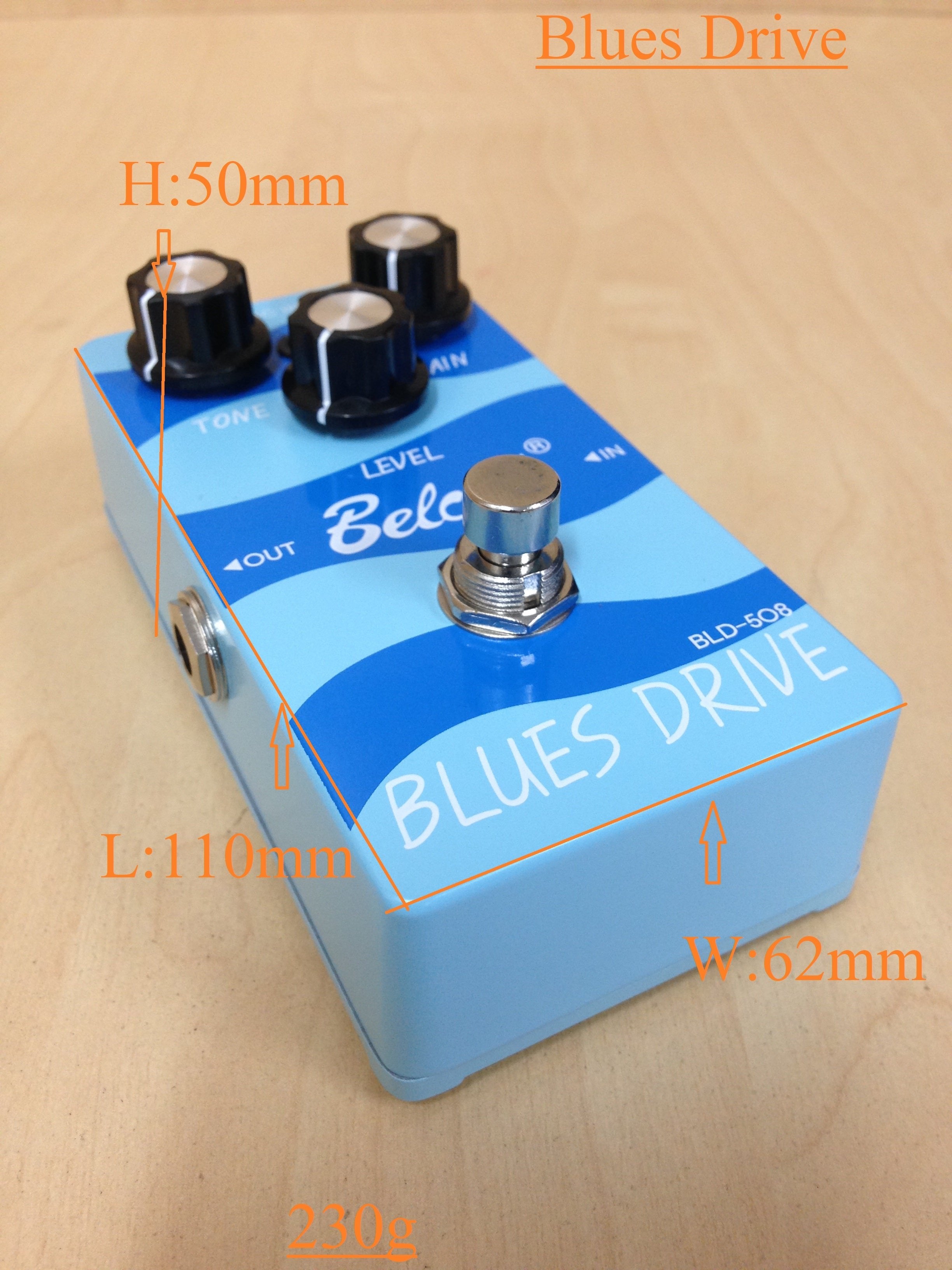 Belcat BLD508 Blues Drive Guitar Effects Pedal with 9v Replaceable Battery