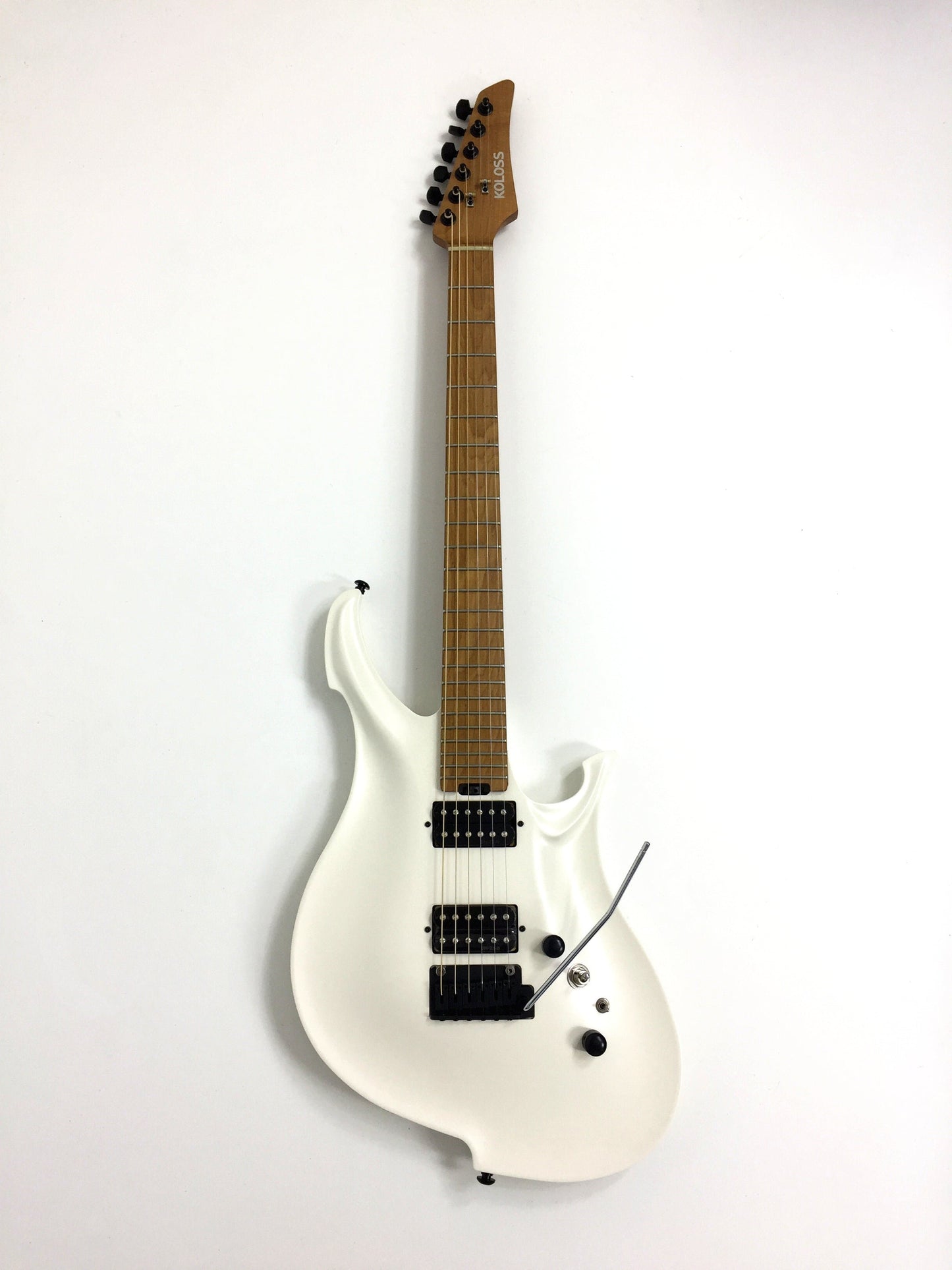 KOLOSS GT4MPWH White Aluminum Body Roasted Maple Neck Electric Guitar + Bag