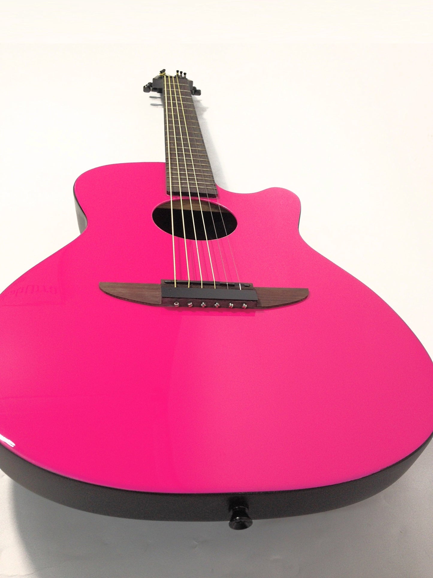 Haze Roundback 38" Traveller Built-In Pickups Acoustic Guitar - Pink HSDP836CPK