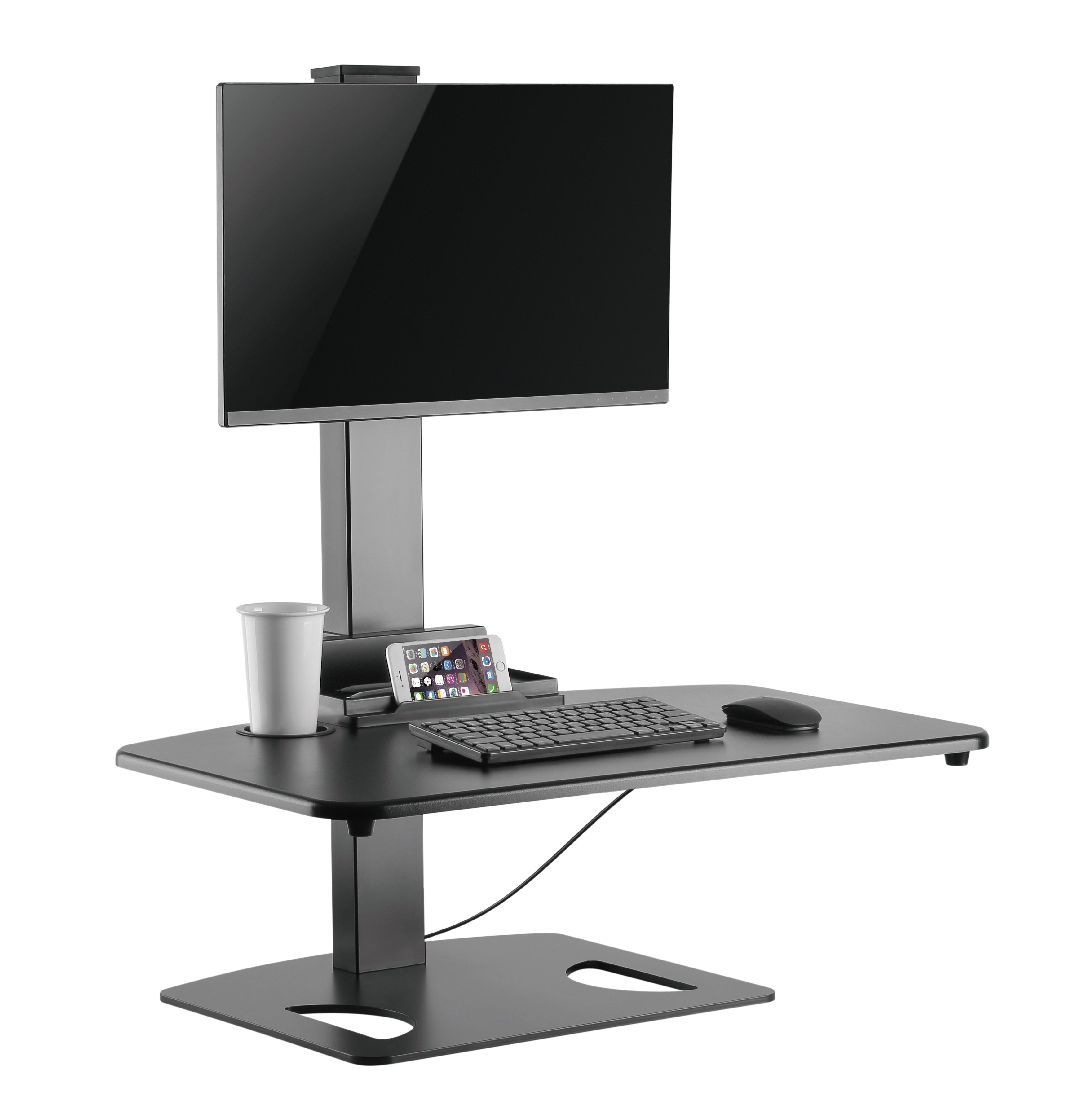 Height Adjustable Stand sit and stand work station with Single Display Mount or Clamp DWS03-T01BK