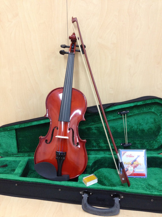 Caraya MV001 1/16-4/4 size Violin outfit w/Extra strings, Foam Hard Case, Bow, Rosin