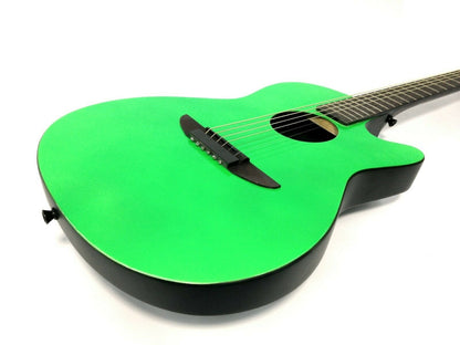 Haze Roundback 3/4 Traveller Built-In Pickups Acoustic Guitar - Green HSDP836CGR