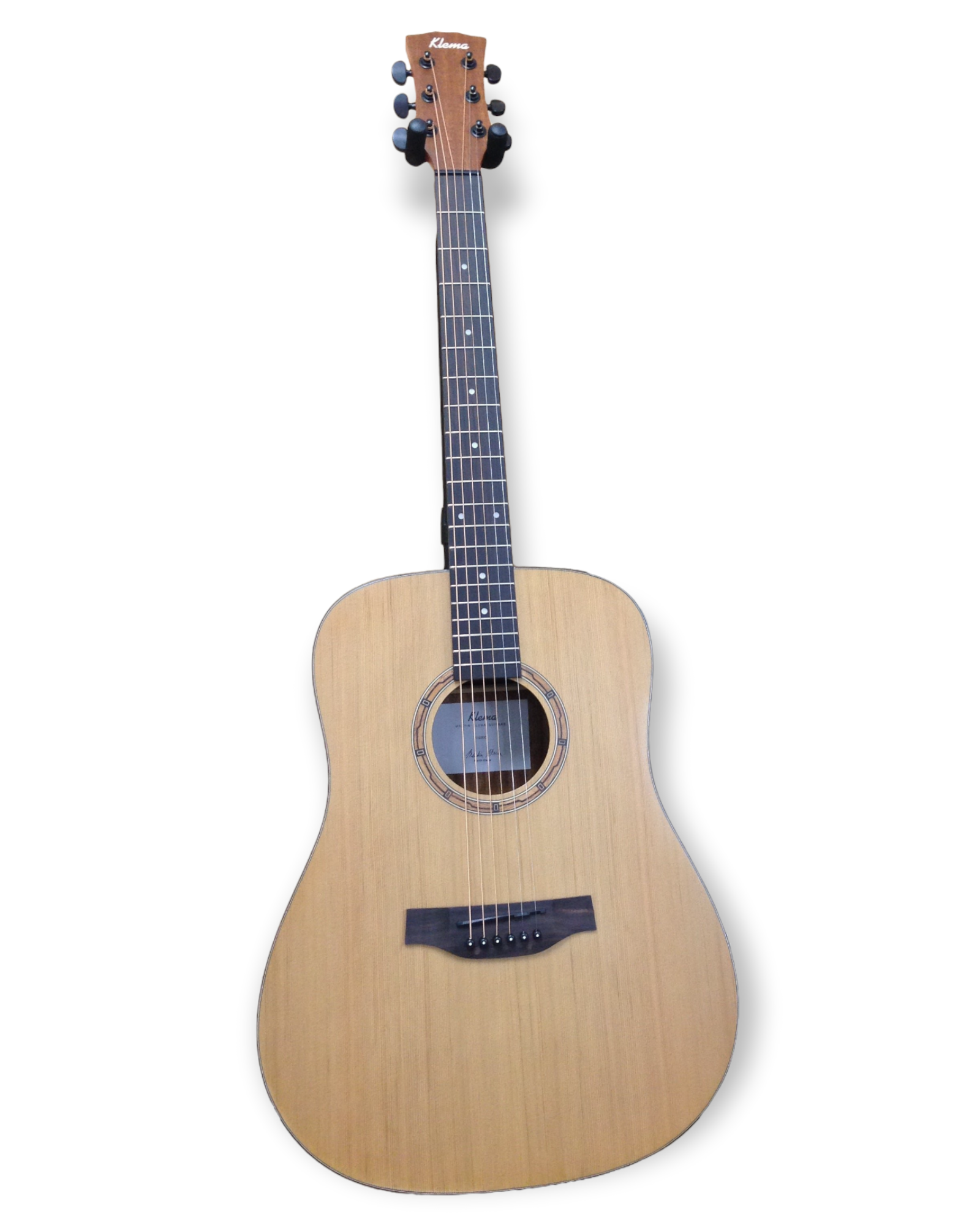 Klema K100DC Solid Canadian Cedar Top Mahogany Body Dreadnought Cutaway Acoustic Guitar - Natural