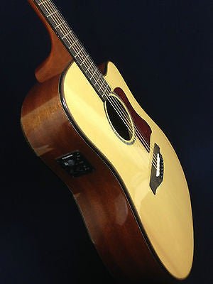 Gosila CS801210CEQ Solid Spruce Top Fishman Pickup/Tuner Cutaway Acoustic Guitar - Natural