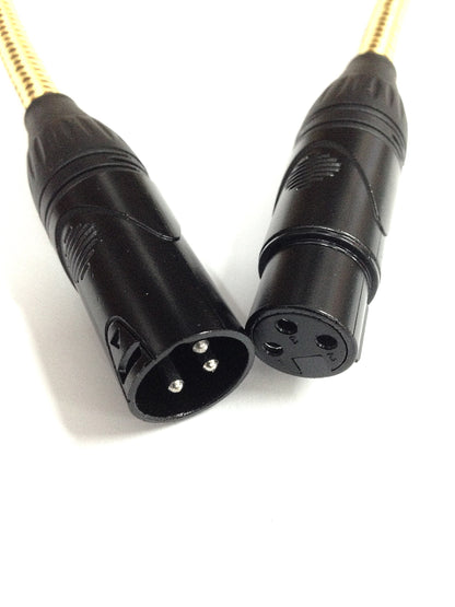 Haze 3m 6m Braided Tweed 3-Pin Balanced XLR Microphone Cable SFXX-001