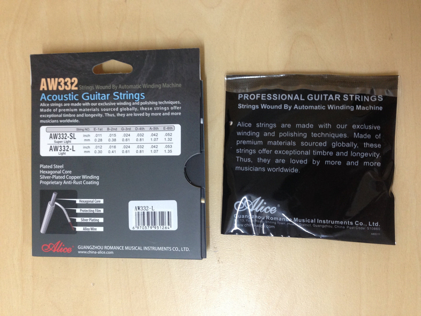 Alice AW332L Professional Acoustic Guitar Strings Concert Strings - Light