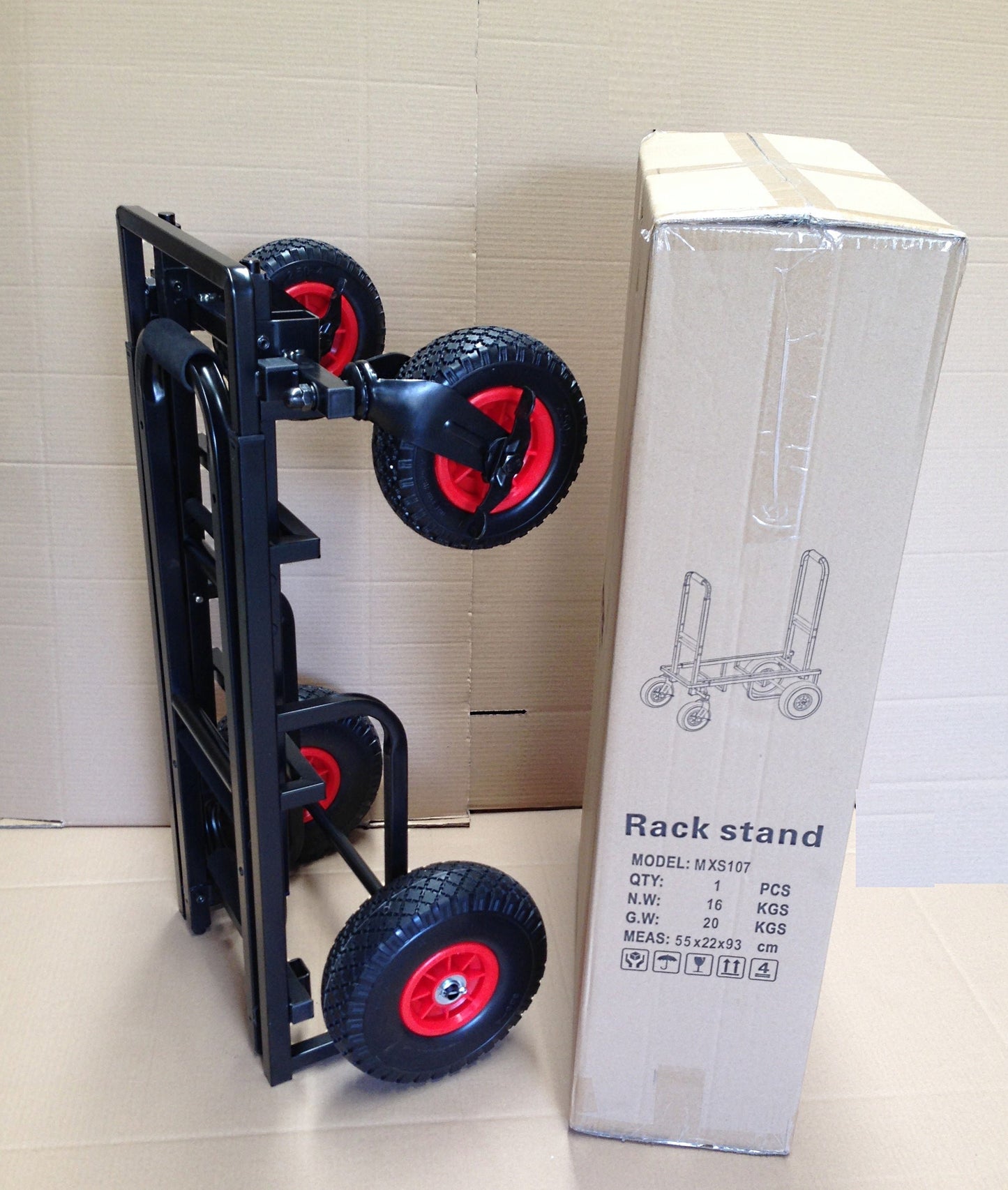 Haze All-Terrain Folding Multi-Utility Cart with 72-120cm Extension & 250kg Load Capacity