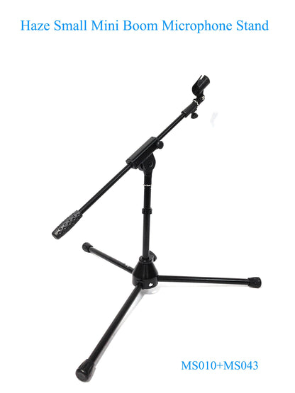 Haze MS010 Small Black Mic Stand With Short Telescopic Boom