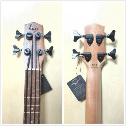 Haze Mahogany Body Walnut Fingerboard Built-in Pickups/EQ Bass Ukulele - Natural HAUB30EQ
