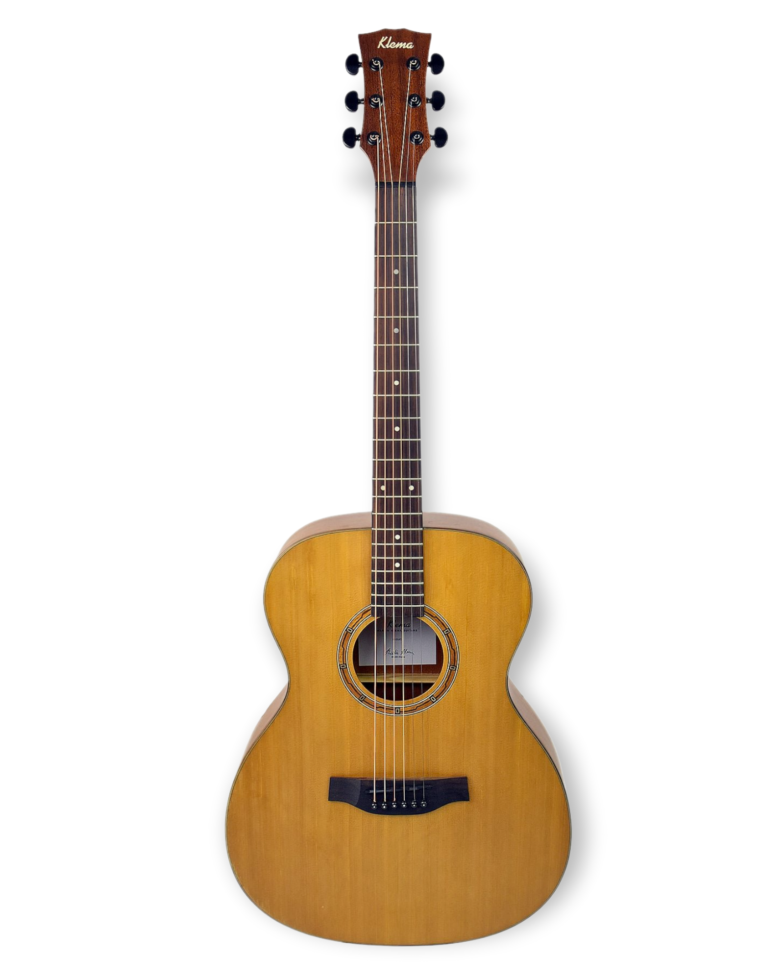 Klema K100JC Solid Canadian Cedar Top Mahogany Body Jumbo Acoustic Guitar - Natural