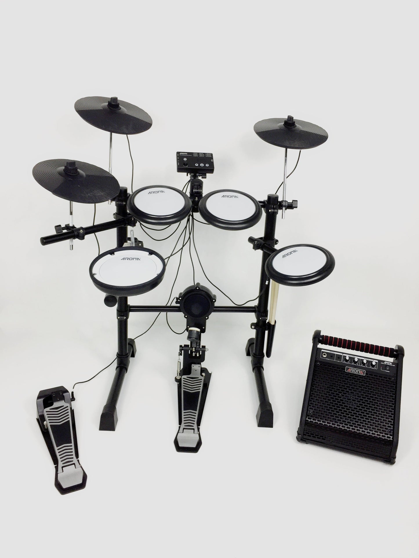 Aroma TDX16S All-Mesh 5+3 Electronic Drums w/ Dual Zone Snare, Cymbals, Stool