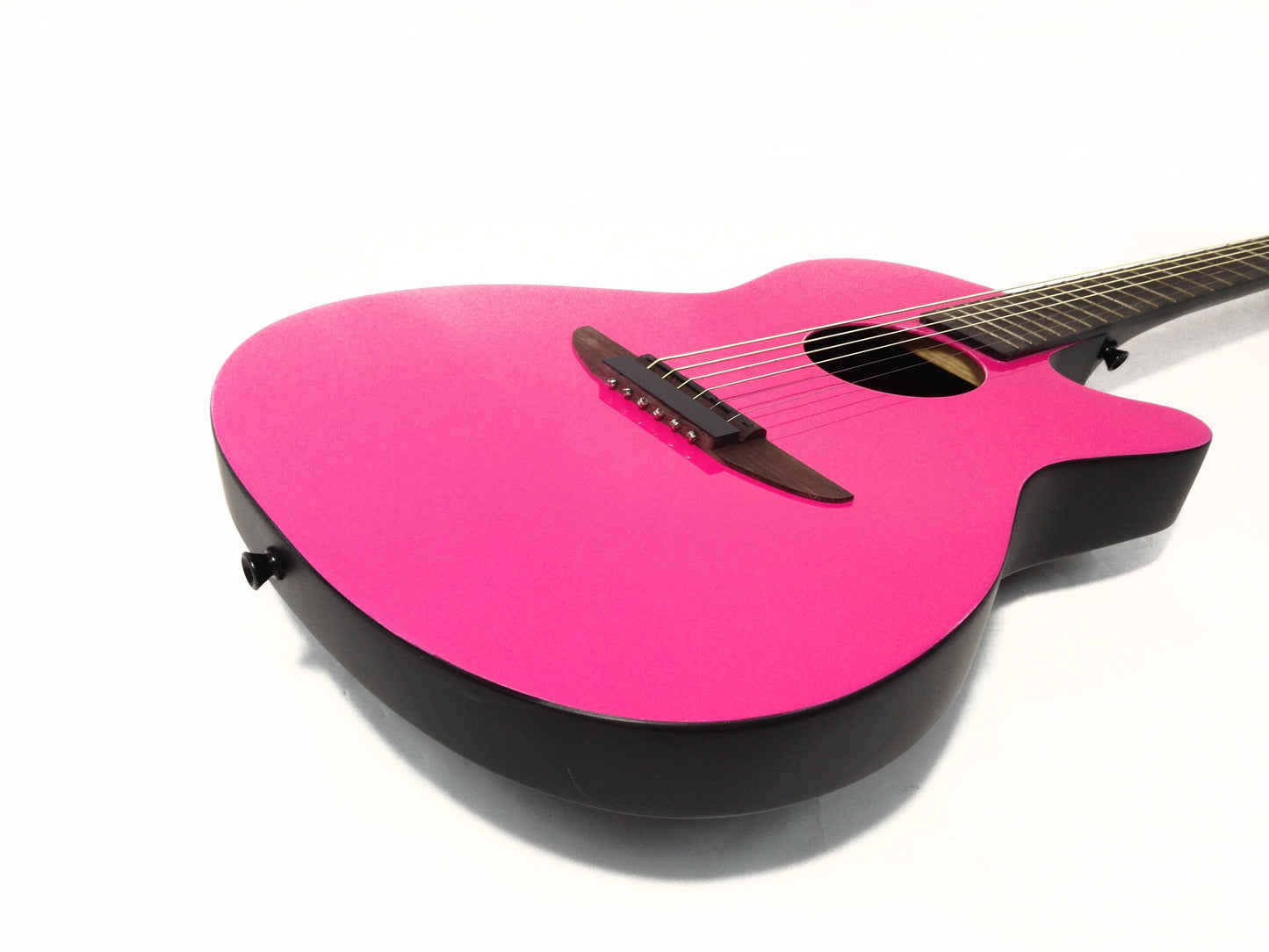 Haze Roundback 38" Traveller Built-In Pickups Acoustic Guitar - Pink HSDP836CPK