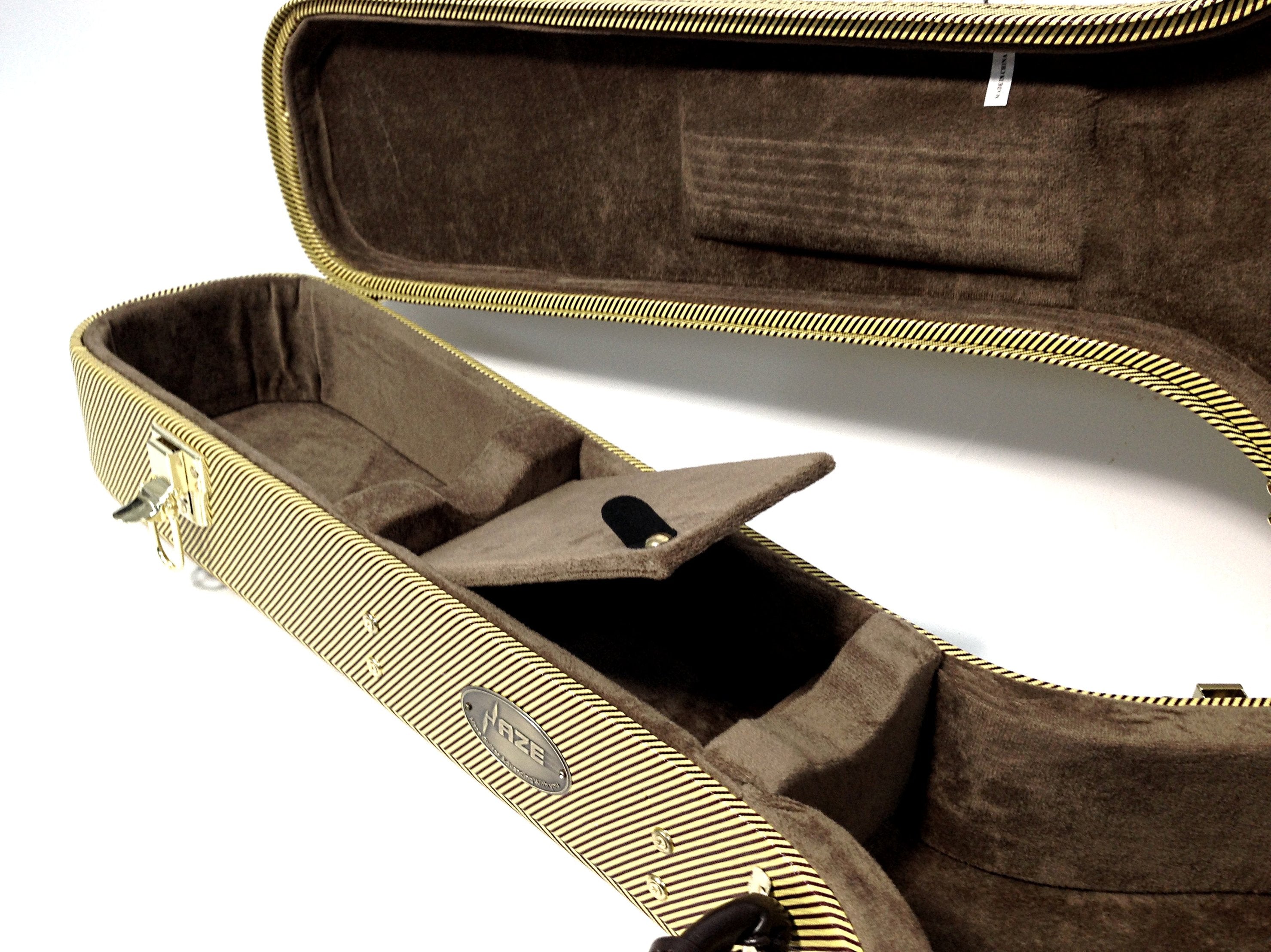 Haze 20HA Semi-Hollow Electric Guitar Hard Case - Lockable, Yellow Twill