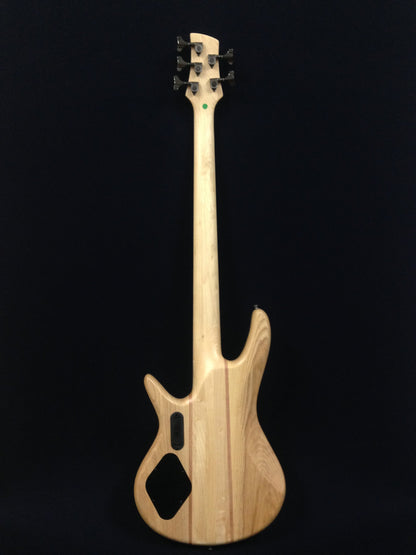 Haze 5-String Active Humbucker Solid Walnut WR Electric Bass Guitar - Natural B337N