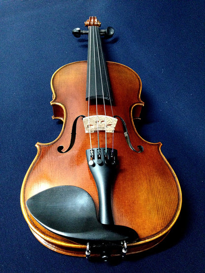 Symphony SYAV101 4/4 Size Solid Wood Violin + White Fiberglass Hard Case