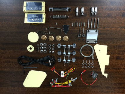 HSLPP19340DIY LP Solid Basswood Body Electric Guitar DIY Kit, No-Soldering, Silver Hardware with bolt-on neck