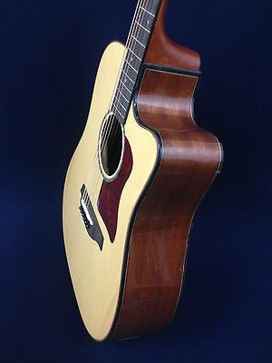 Gosila CS801210CEQ Solid Spruce Top Fishman Pickup/Tuner Cutaway Acoustic Guitar - Natural