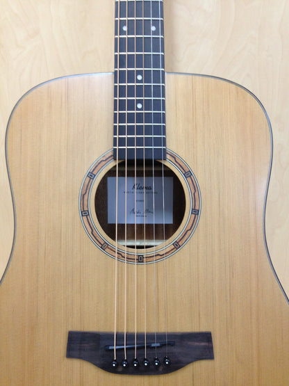 Klema K100DC Solid Cedar Top Dreadnought Acoustic Guitar, Natural Matt +Free Gig Bag