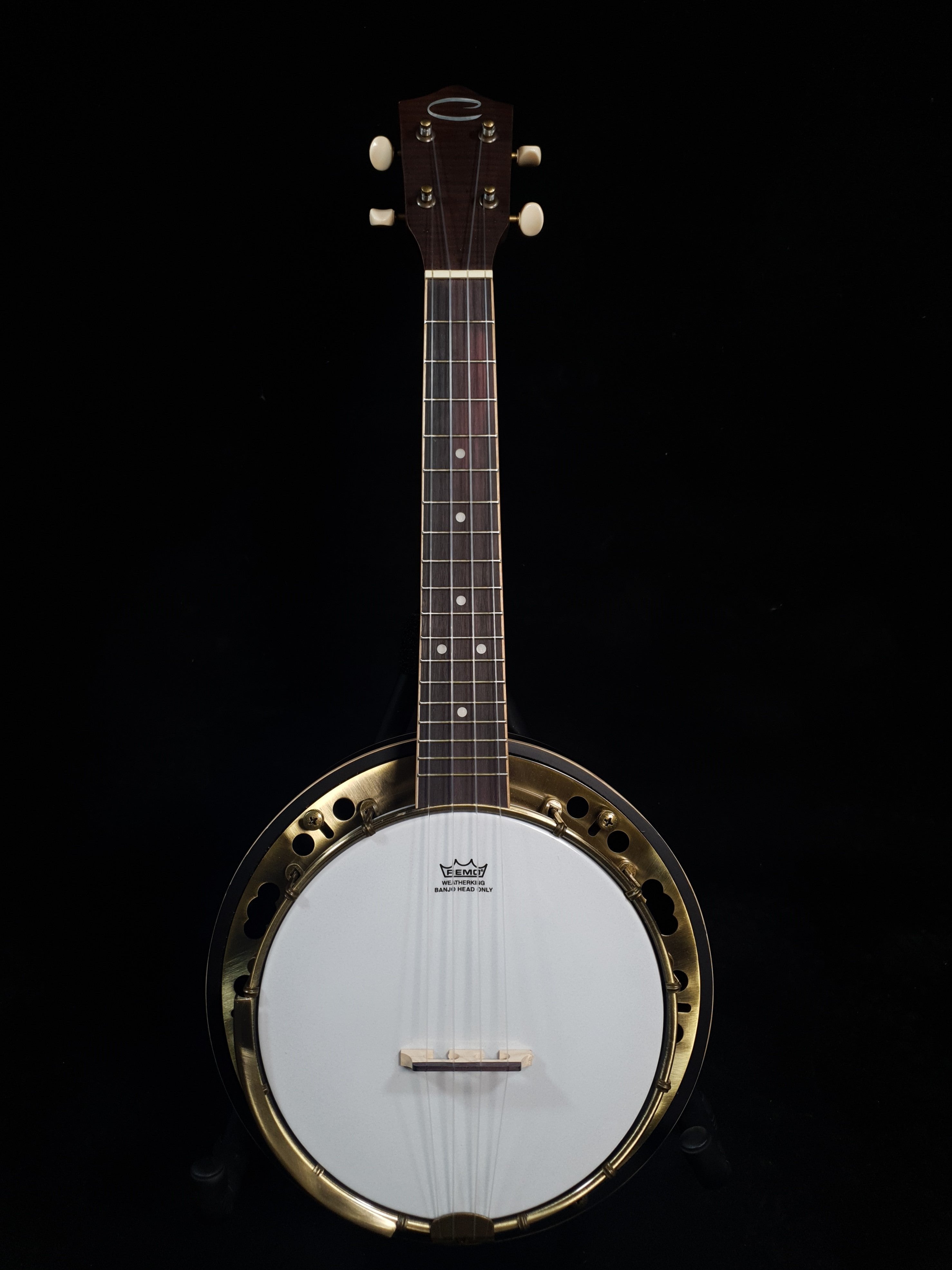 Caraya 4-String Maple Body Resonator Banjolele - Natural SBJUK118