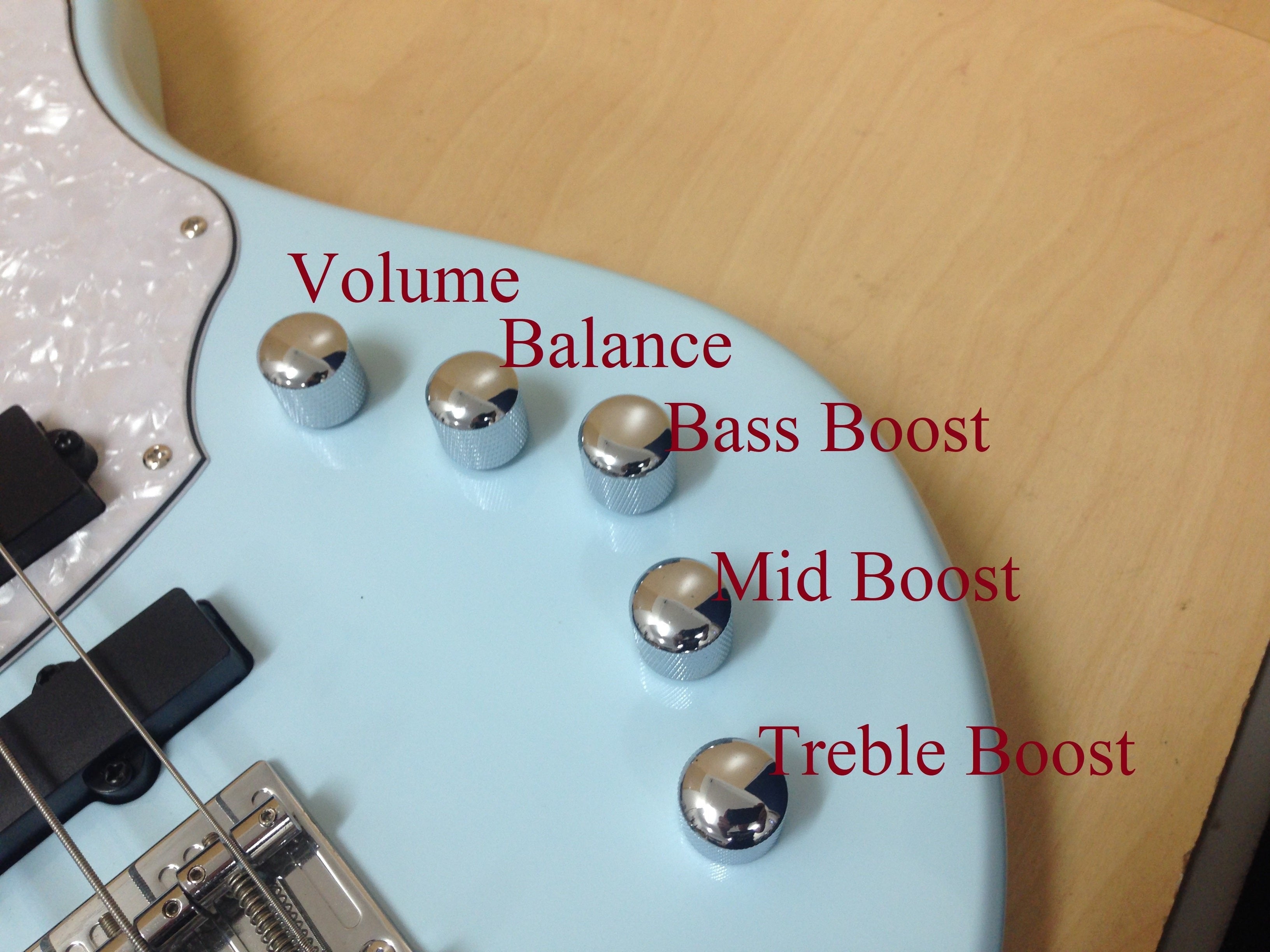 Haze Single-Coil Solid White Poplar Hybrid Electric Bass Guitar - Blue HYBRID4PJ