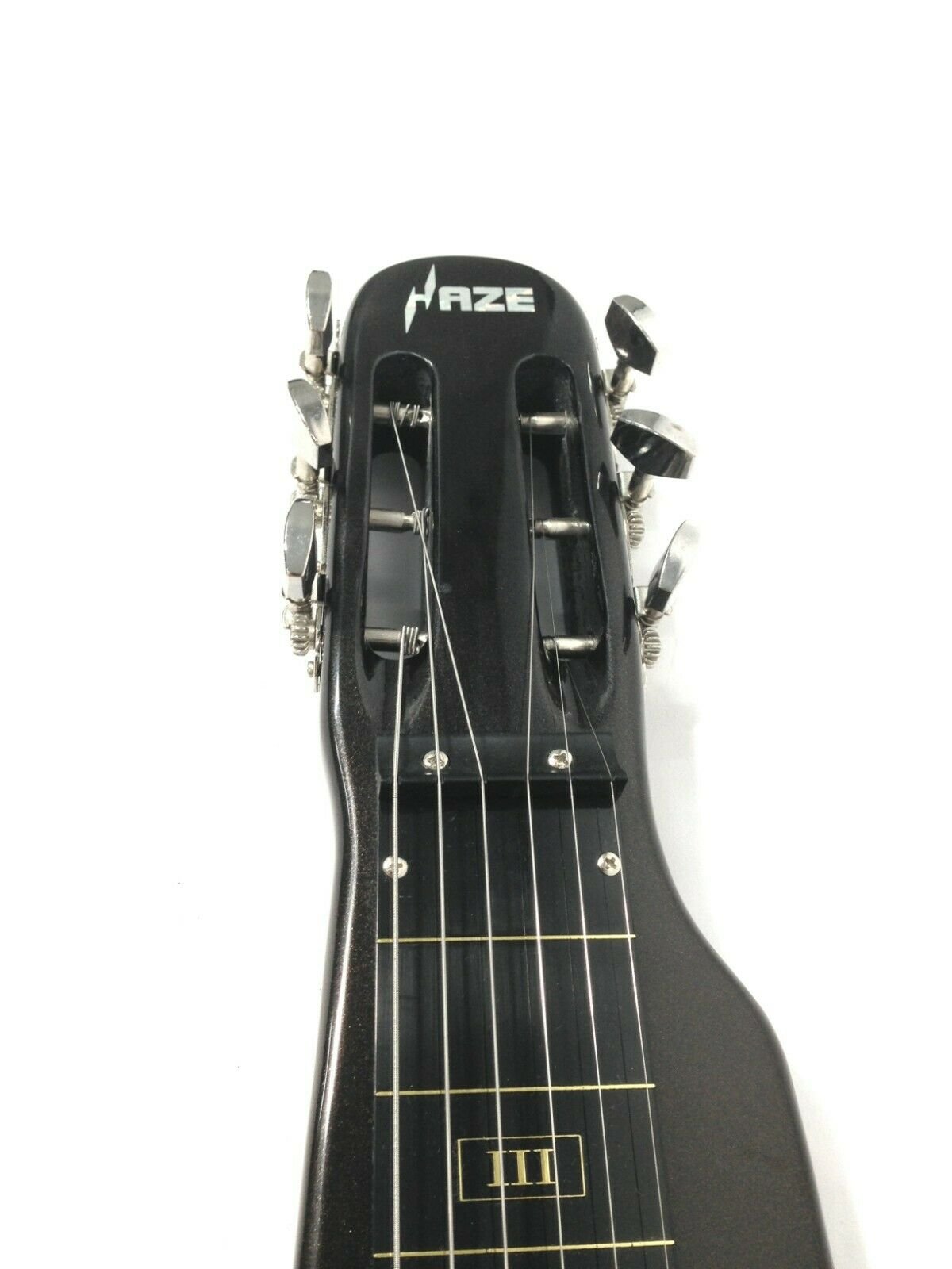Haze HSLT1930MBK Lap steeL with stand, glass Tone Bar, tuner, extra string and picks