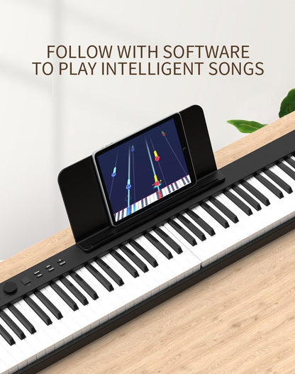Portable 88 Keys Foldable/ Rechargeable Digital Piano Electronic Keyboard PJ88C+ Keyboard Stand