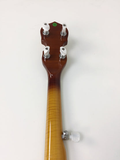 Caraya 5-String Clear Top Resonator Banjo - Tobacco Flame Maple BJ009A