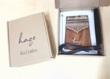 Haze HSH01EA 17-Key Solid Acacia Kalimba w/Pickup