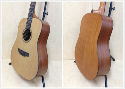 Klema Solid Canadian Cedar Top Mahogany Body Dreadnought Cutaway Acoustic Guitar - Natural K100DC