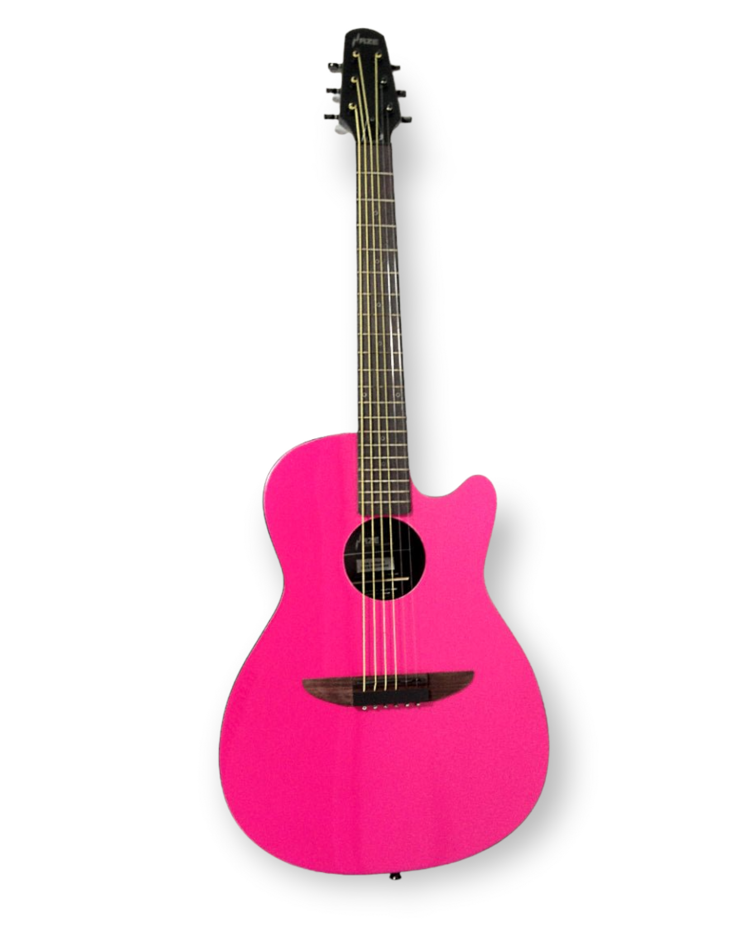 Haze Roundback 38" Traveller Built-In Pickups Acoustic Guitar - Pink HSDP836CPK