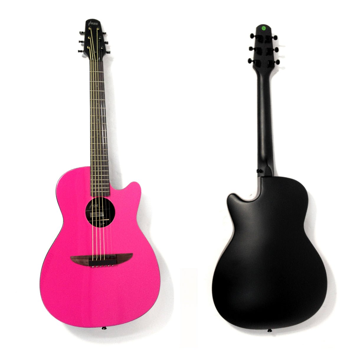 Haze Roundback 3/4 Traveller Built-In Pickups Acoustic Guitar - Pink HSDP836CPK