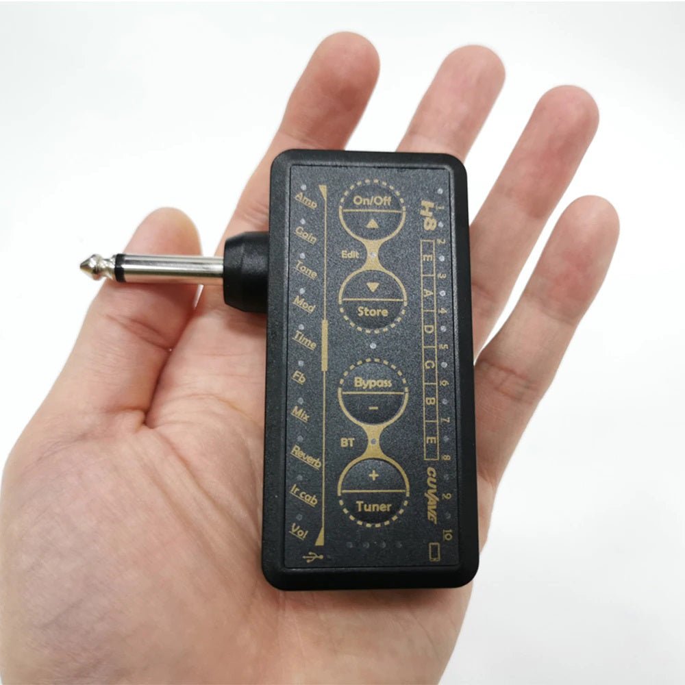 Cuvave H8 Portable Electric Guitar Amplifier Built-in Delay Tuner Phaser Reverb Effect IR Cabinet Guitar Plug