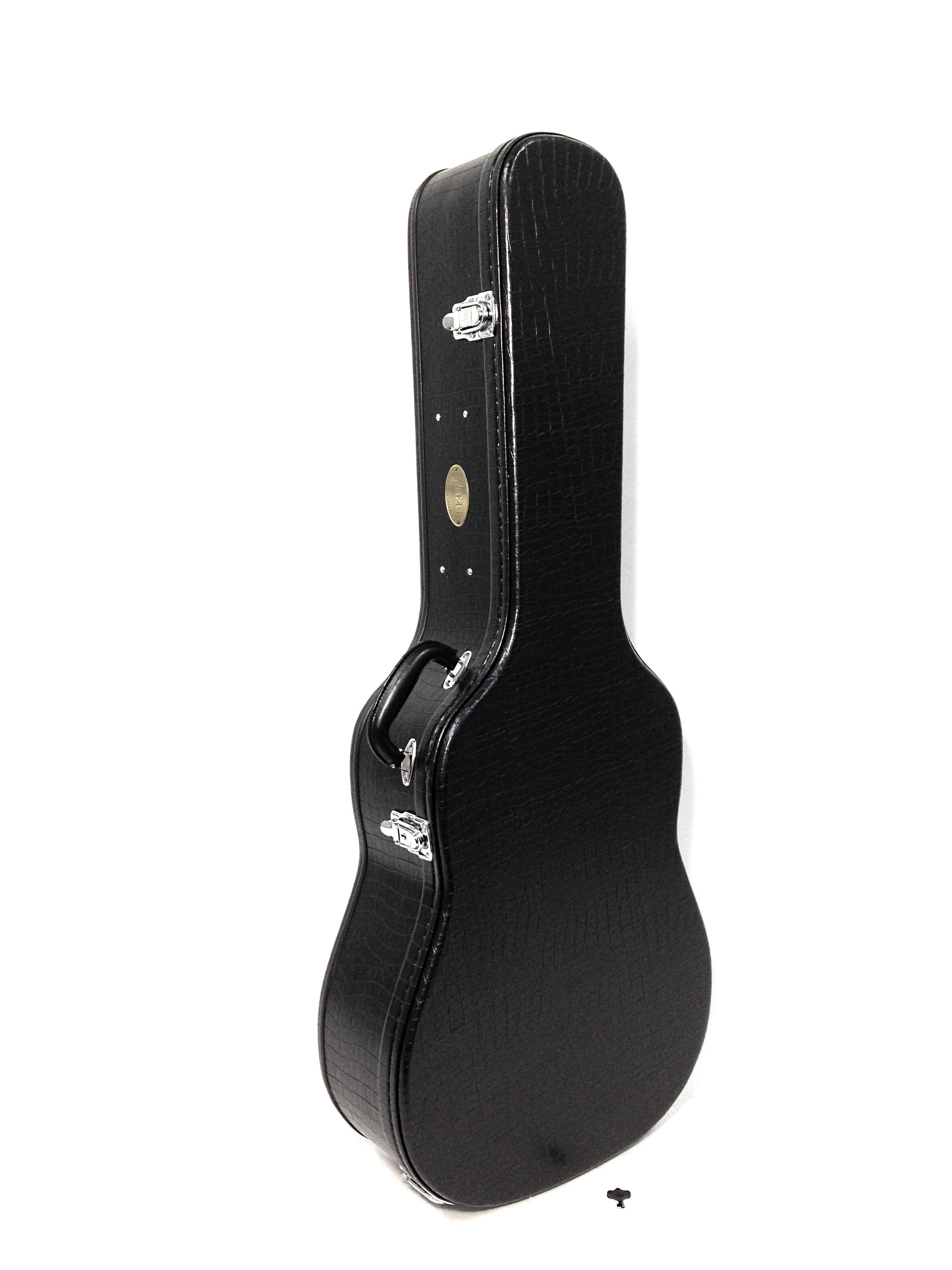 Haze 20DBK Dreadnought Acoustic Hard Case - Lockable, Black Croc Print