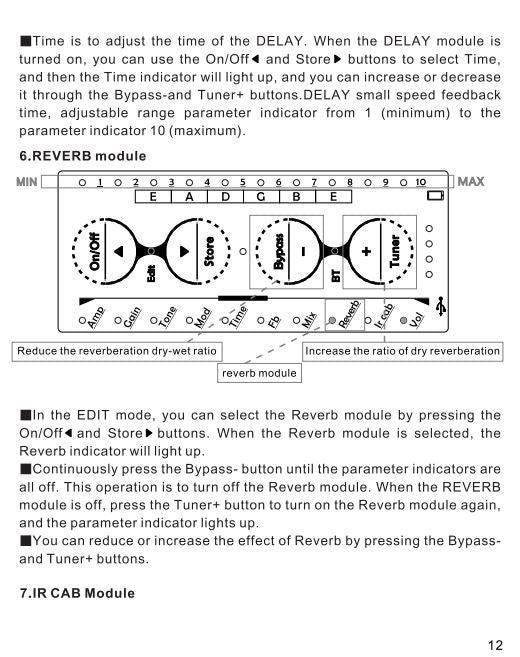Cuvave H8 Portable Electric Guitar Amplifier Built-in Delay Tuner Phaser Reverb Effect IR Cabinet Guitar Plug