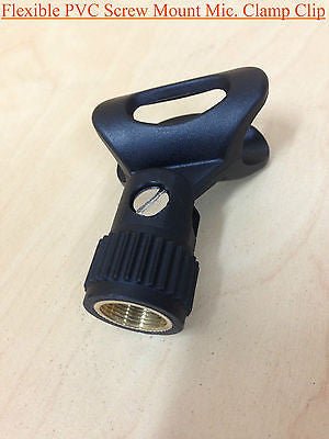 Haze MS045 Flexible PVC, Screw Mount Microphone Clamp Clip, 5/8” Thread