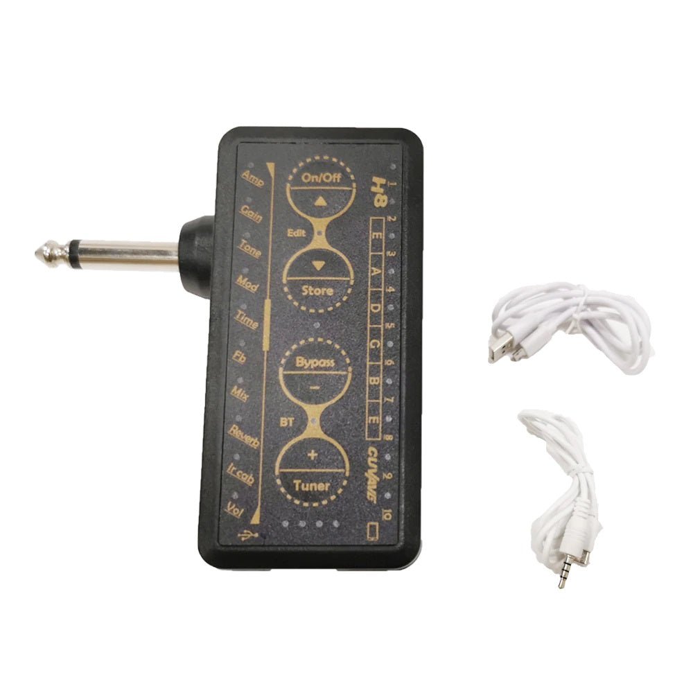 Cuvave H8 Portable Electric Guitar Amplifier Built-in Delay Tuner Phaser Reverb Effect IR Cabinet Guitar Plug