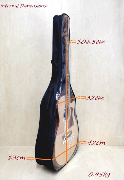 Haze ABD42B1 Clear Top Acoustic Guitar Gig Bag, Waterproof, Black/Clear