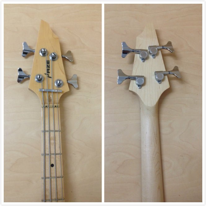 Haze Single-Coil Solid White Poplar Hybrid Electric Bass Guitar - Blue HYBRID4PJ