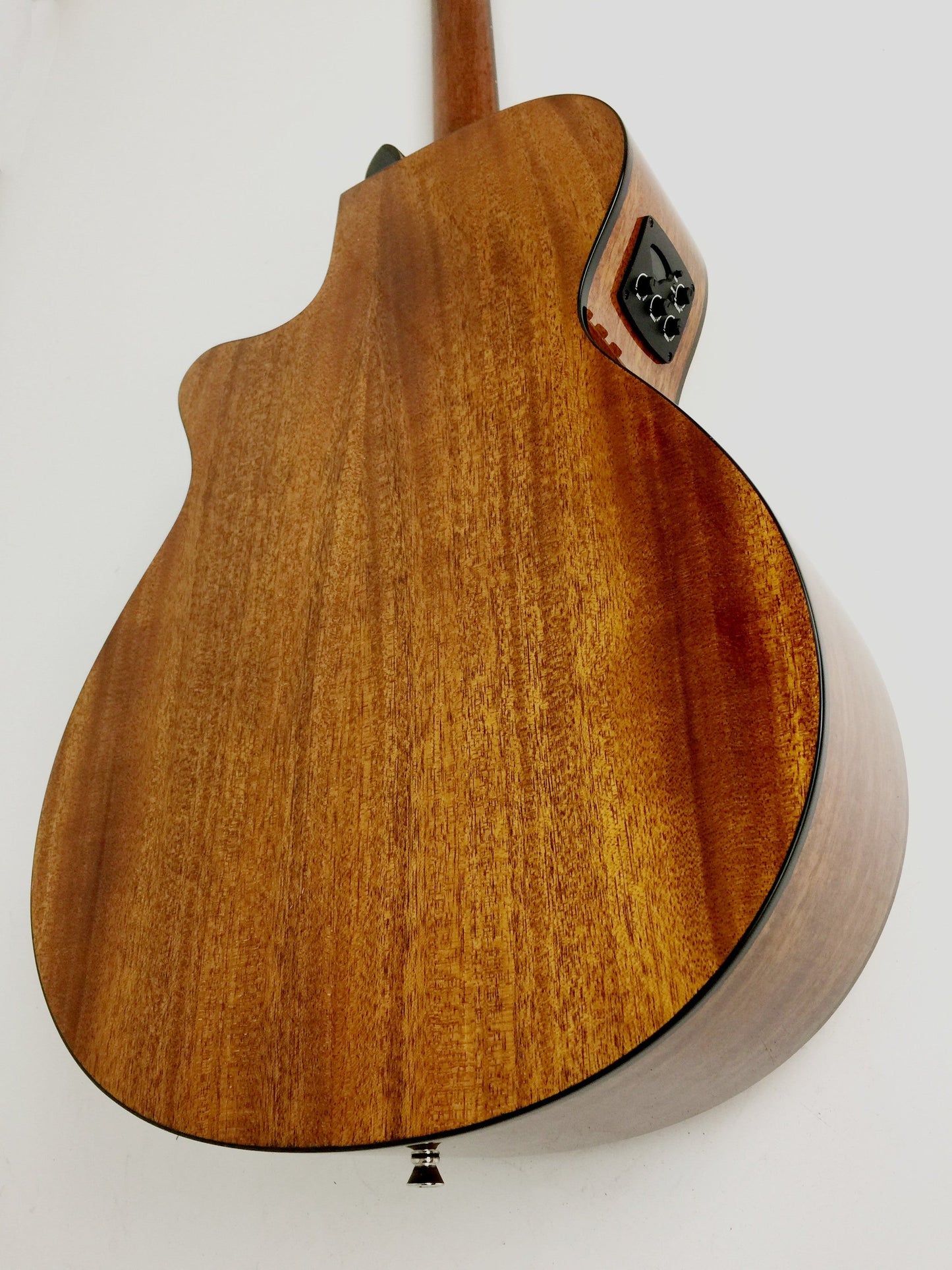 Caraya Spalted Spruce Built-In Pickups/Tuner OM Cutaway Acoustic Guitar - Natural HSGYPSYCEQGC