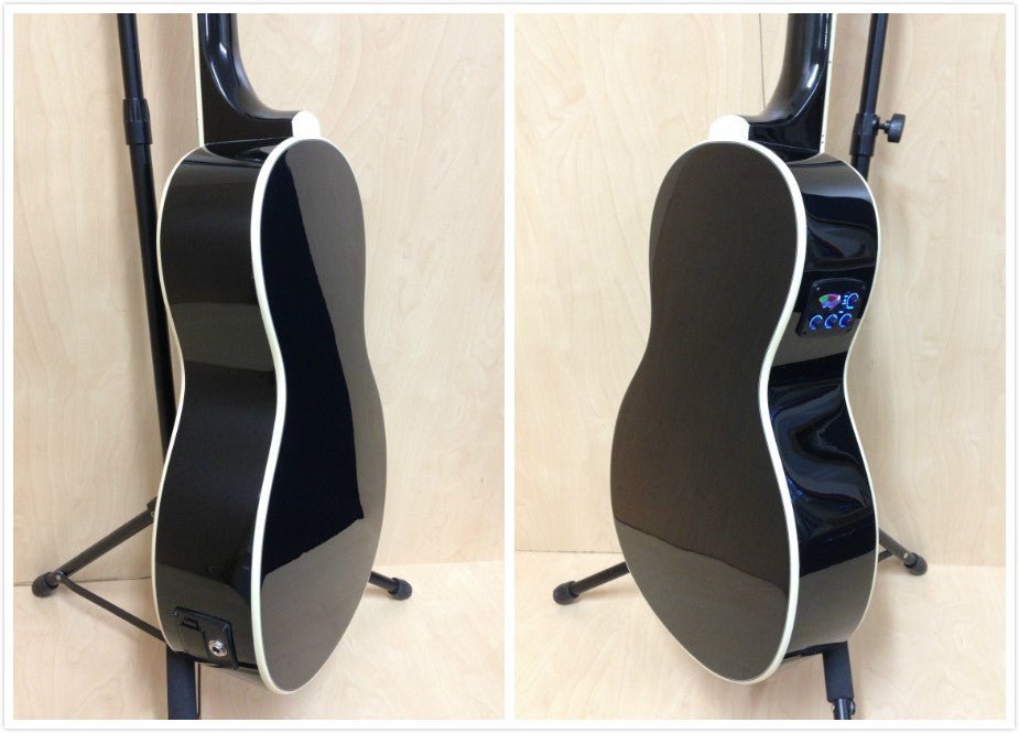 Caraya Parlor Cedar Top Built-In Pickups/Tuner Acoustic Guitar - Black PARLOR590