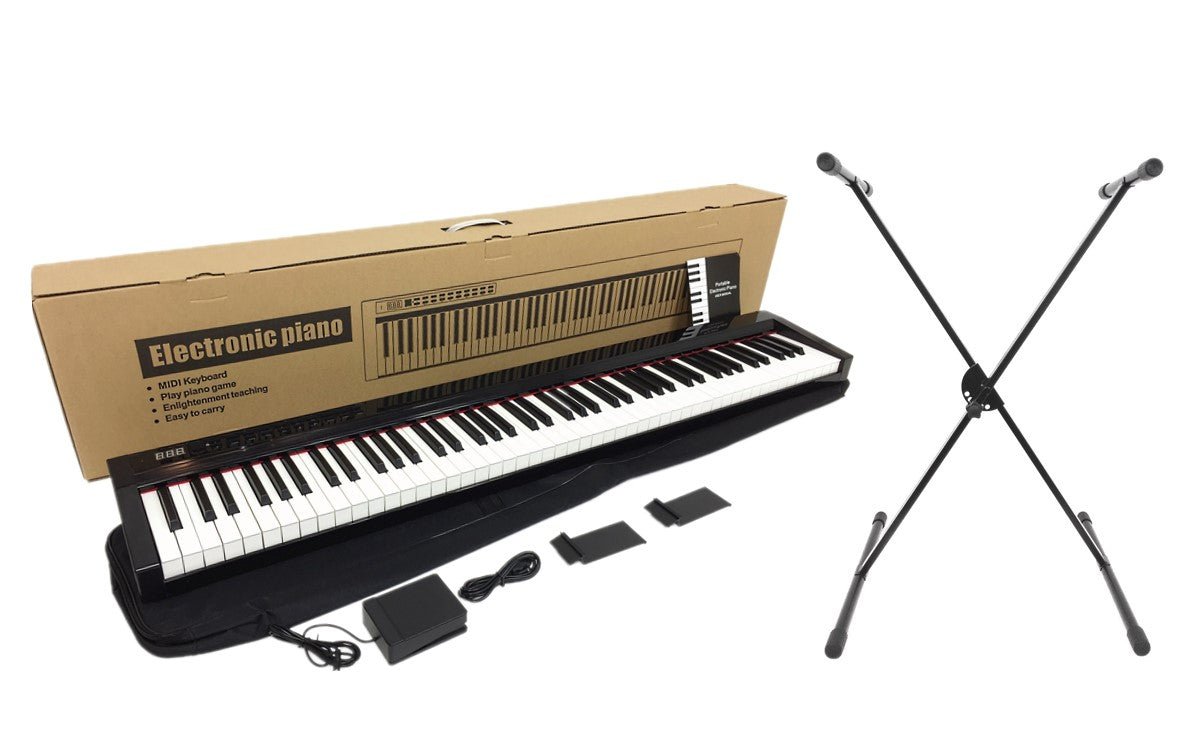 PH88C Digital Portable 88 Keys Electric Piano Keyboard + Keyboard Stand KS009-1