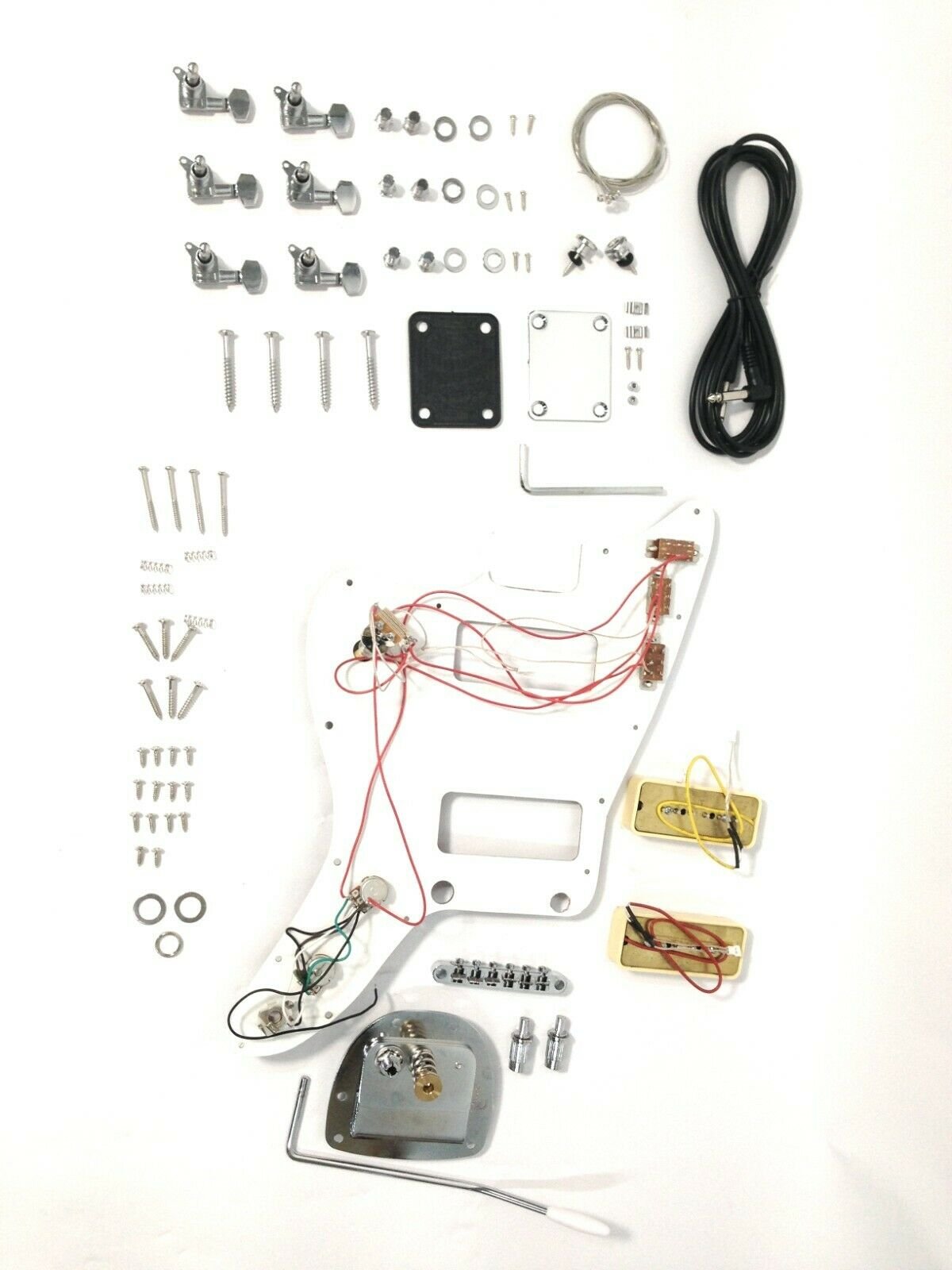 HDE400JADIY Solid Mahogany Body/Neck Electric Guitar, No-Soldering, SS Pickups