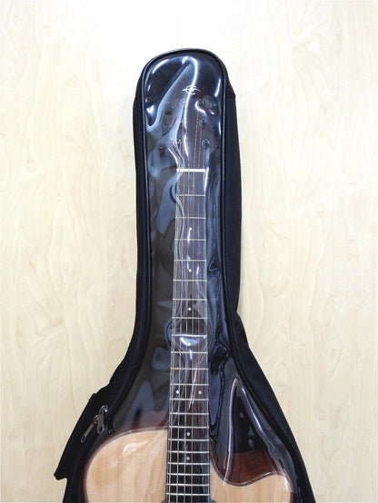 Haze ABD42B1 Clear Top Acoustic Guitar Gig Bag, Waterproof, Black/Clear
